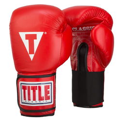 Боксерские перчатки TITLE Classic Leather Elastic Training Gloves (CTSGV-RD, Красный)